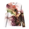 thumbnail image 4 of IROINID en Solde T-Shirt à Manches Longues en Polyester pour Femmes Confortable Dames Col Rond Hauts Amples T-Shirts Imprimés Blouse, Rouge, 4 of 5