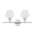 thumbnail image 3 of Living District Gene 2 Light Chrome Clear Glass Wall Sconce Industrial, 3 of 4