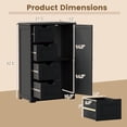 thumbnail image 3 of Gymax Armoire de Salle de Bain Armoire de Rangement Autoportante avec 4 Tiroirs 1 Armoire Fermée Noir, 3 of 6