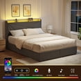 thumbnail image 4 of GUNAITO Full Size Bed Frame with 4 Storage Drawers, Upholstered LED Bed with USB Ports, Modern Bed with Headboard Noise Free Platform Bed with Metal Frame, Dark Gray, 4 of 9