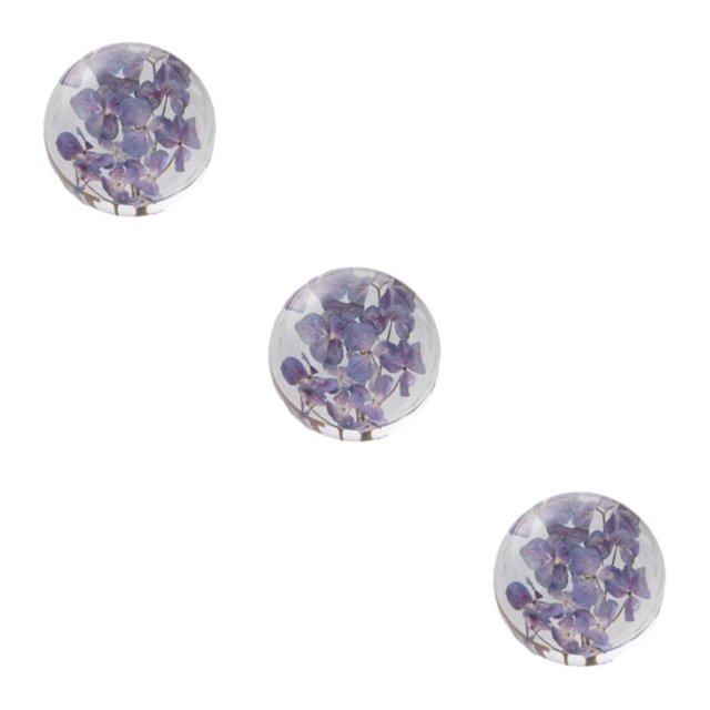 VONKY Resin Crystal Ball Enhancing Energy In Space Easily Portable Flower Crystal Ball Hydrangea purple 8cm 3Set
