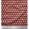thumbnail image 1 of Soimoi Red Cotton Voile Fabric Artistic Flower & Dots Print Fabric by the Yard 56 Inch Wide, 1 of 3
