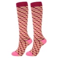 thumbnail image 4 of thinsony Chaussettes de Compression 20-30mmhg Longueur Genou Bas de Sport pour Unisexe Course Cyclisme, Rouge Jaune, à Carreaux, S/M, 4 of 8