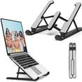 thumbnail image 1 of Support pour Ordinateur Portable, Support Portable pour Ordinateur Portable de Bureau, Support Surélevé pour Ordinateur Portable à 6 Niveaux Réglables avec Ventilation et Refroidissement, Compatible avec Plus d'Ordinateurs Portables de 11 à 15,6 Po, 1 of 9