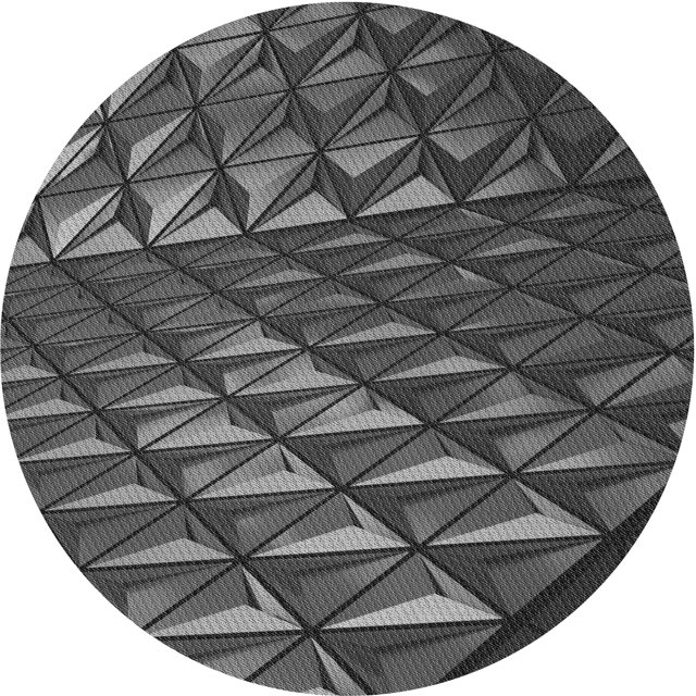 Ahgly Company Tapis de Zone Rond Gris Transitionnel pour Intérieur Lavable à la Machine, 5 Pieds Rond