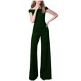 thumbnail image 1 of Yuyuzo Women 1 Piece Jumpsuits off Shoulder Flare Pants Wide Leg High Waisted Evening Party Rompers, 1 of 6