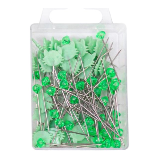 KLKCMS Straight Pins Hand Sewing Pins for DIY Activities Parties Wedding Decoration Green