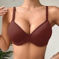 thumbnail image 4 of VEKDONE Women's Soft Breathable Solid Color Bra Push-up Bra Brown 70C, 4 of 8