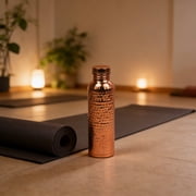 Copper Water Bottle Handmade Drink Bottle,Ayurvedic Pure Copper Drinking Bottle,Leakproof Portable Travel Water Bottle,Large Capacity Health Drink Container Bottle,Durable Metal Water Bottle