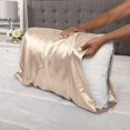 thumbnail image 2 of 2-Pack Queen Satin Pillowcases, Gold, 2 of 7