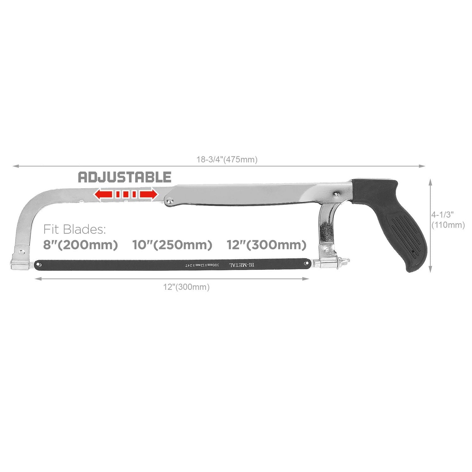 Swiss Tech 12 inch Heavy Duty Steel Hacksaw