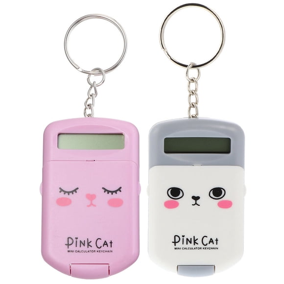 KAKOWELY Porte-Clés Mini Calculatrice Durable en Plastique de Haute Qualité Couleurs Assorties Léger et Portable pour Calculer 2 Pcs,2.36"X1.57"X0.39 Pouces