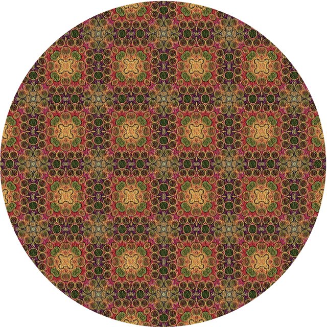 Ahgly Company Machine Washable Indoor Round Transitional Saffron Red Area Rugs, 3' Round