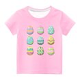 thumbnail image 1 of Penkiiy T-Shirts de Pâques pour Enfants Garçons Filles Mode Pâques Mignon Œufs de Pâques Imprimé Col Rond Manches Courtes 11 Ans Rose, 1 of 4