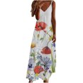 thumbnail image 2 of SMihono Robes d'Été Bohémiennes Femmes Grande Taille Mode Femmes Été Décontracté Imprimé Col en V Camisole Sans Manches Longue Robe, 2 of 5