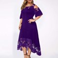 thumbnail image 3 of LSLJS Robe Grande Taille pour Femmes Aguichant à Volants Sans Bretelles à Empiècements en Dentelle à Manches Courtes, Robe Grande Taille, 3 of 7