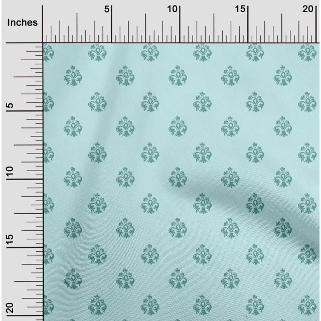 oneOone Viscose Chiffon Fabric Floral Block Printed Fabric 1 Yard 42 Inch Wide