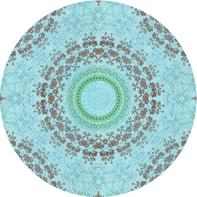 Ahgly Company Tapis Rond Lavable en Machine Intérieur Transitionnel Bleu, 3 Pieds Rond