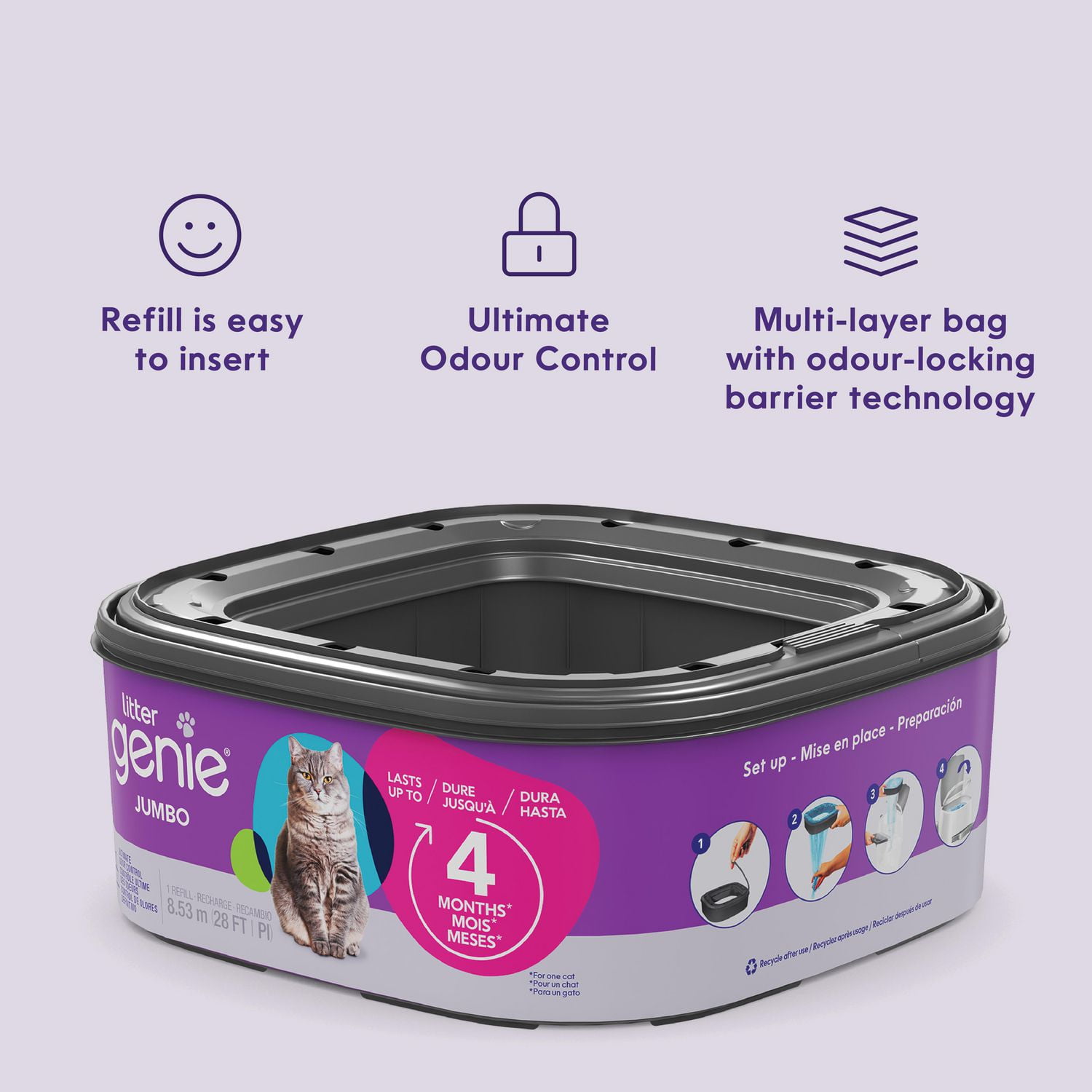 Litter Genie Recharge Jumbo - Lot de 2