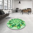 thumbnail image 4 of Ahgly Company Tapis d'Intérieur Lavables en Machine, Ronds, Transitionnels, Vert Jade, Ronds de 8', 4 of 7