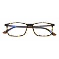 thumbnail image 2 of TR90 With Flexible Titanium B Temple Rectangle Reading Glasses - Blue AR Coating - Reduce fatigue, strain, & dry eye from computer usage. (Matte Leopard, 2.25), 2 of 3