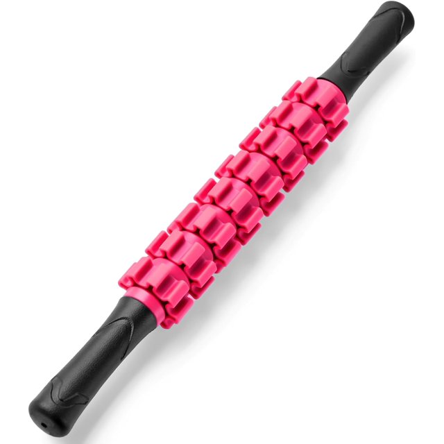 YISITIAN Muscle Roller Stick, Deep Tissue Massage Tool for Lymphatic Drainage and Soreness Relief, Handheld Recovery Device for Athletes, Runners, and Post-Workout Therapy(Rosered) AZ1014-4660