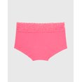 thumbnail image 5 of Boyshort Cotton Panty With Lace Trim in Hot Pink, 5 of 5