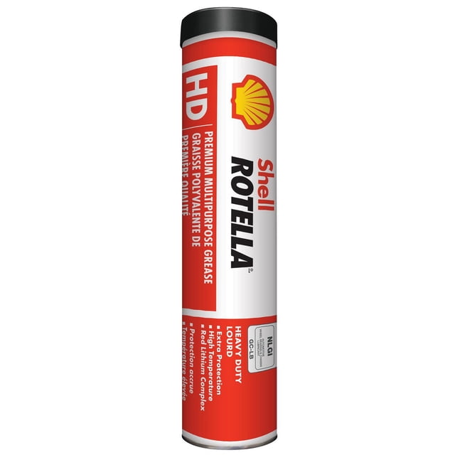 Rotella tube de Graisse Robuste avec logo de Coque et Étiquette Rouge-Blanc, Conçu pour Lubrifier les Roulements de Roues de Véhicule, les Châssis, l'Agriculture et les Équipements de construction, Formulé avec des Antioxydants, des Additifs Anti-Usure à Pression Extrême et des Inhibiteurs de Rouille.