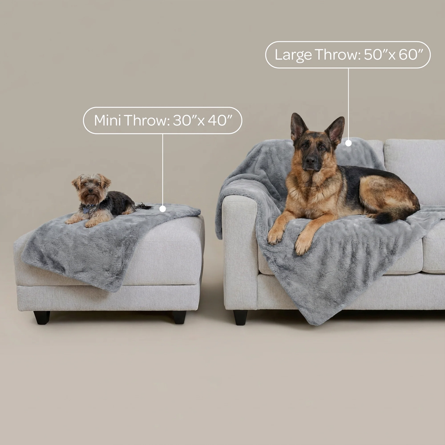 Couverture pour animaux de compagnie Instachew Pixie Throw pour chats et chiens, grise