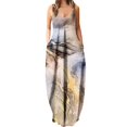 thumbnail image 2 of Lenago Robes Grande Taille pour Femmes Robes d'Été Imprimées Sans Manches Col Rond Aguichant Robe de Plage Décontractée Fluide Robes de Plage d'Été en Liquidation, 2 of 5