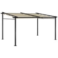 thumbnail image 1 of Outsunny Pergola en Métal 10 Pieds x 13 Pieds avec Toit à Auvent Rétractable, Beige, 1 of 10