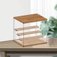 thumbnail image 3 of Transparent Large Acrylic Display Case Perfume Dolls Figure Model Toys Wood Base 4 Ladder, 3 of 8