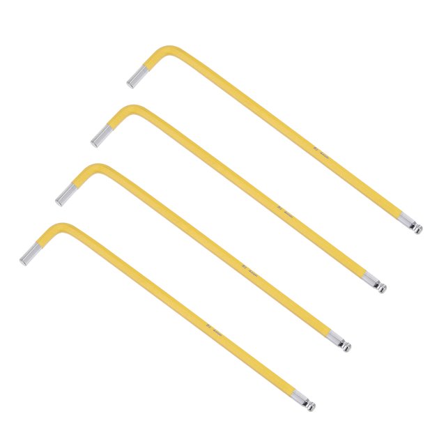 Unique Bargains 4mm Ball End Hex Key Wrench, L Shaped Long Arm S2 Steel Repairing Tool 4 Pack