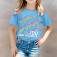 thumbnail image 2 of PMVFHDE T-Shirts Fille T-Shirt Décontracté Imprimé à Col Rond à Manches Courtes T-Shirt Chemise Décontractée Bleu, 3-4 Ans, 2 of 6