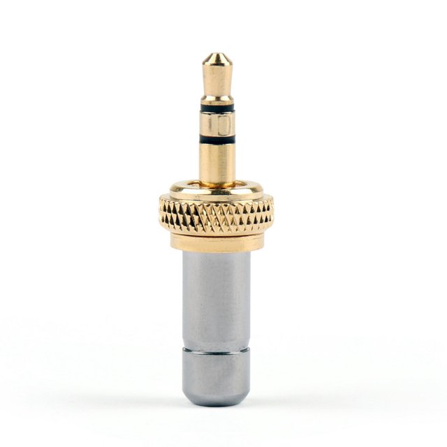 1x Mini 3.5mm Screw Locking Stereo Jack Plug Gold Plated 3.7mm For Sennheiser