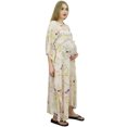 thumbnail image 4 of Bimba Moms Pink Printed Maternity Kaftan With Drawstring Waist Maxi Dress-14, 4 of 7