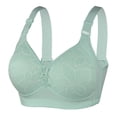 thumbnail image 1 of Plus Size Bras Strapless Wireless Bra Air-Flow Mesh Push Up Design Plus Size Underwear Full Support Bra Green 44, 1 of 2