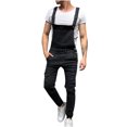 thumbnail image 2 of cllios Bib Overalls for Men Denim Plus Size Adjustable Strap Practical Jeans Jumpsuits Classic Slim Fit Pocket Overalls, 2 of 7