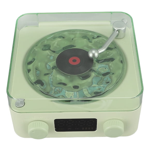 Vintage Record Player Style BT Speaker, Phonograph Style Retro BT Speaker with Digital Time Display Cute Gift for Girls Boys Girlfriend Boyfriend