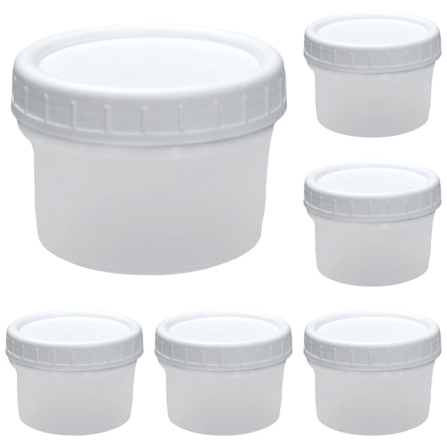 6 Pack 4oz Reusable Freezer Storage Containers with Twist Top Lids Airtight, Clear Plastic Food Storage Meal Prep Containers for Leftover Lunch Fruit Salad Snack, Small Soup Container Microwave Safe