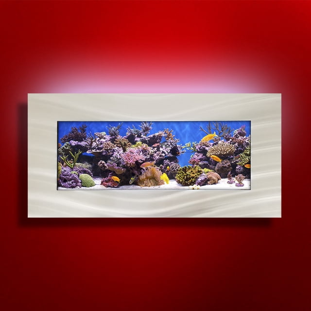 Aussie Aquariums 2.0 Aquarium Mural - Skyline - Argent Brossé