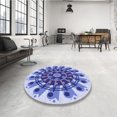 thumbnail image 4 of Ahgly Company Tapis d'Intérieur Lavable en Machine Carré Bleu Royal Transitionnel, 7 Pieds Carré, 4 of 7