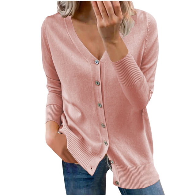 jsaierl Mode Femmes Boutons Manches Longues Décontracté Uni Court Manteau Cardigan Blouse