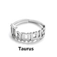thumbnail image 3 of Twelve Constellation English Letter Ring Opening Stainless Steel Adjustable Ring, 3 of 9