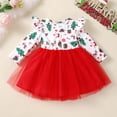 thumbnail image 5 of Robes de Noël pour Filles Robe de Fête à Manches Longues avec Imprimé de Dessins Animés pour Tout-Petits Tenue des Fêtes Décontractée pour l'École Robe Rétro pour Tout-Petits Chandail de Noël pour Filles Flanelle Concours Rouge 5-6 Ans, 5 of 5