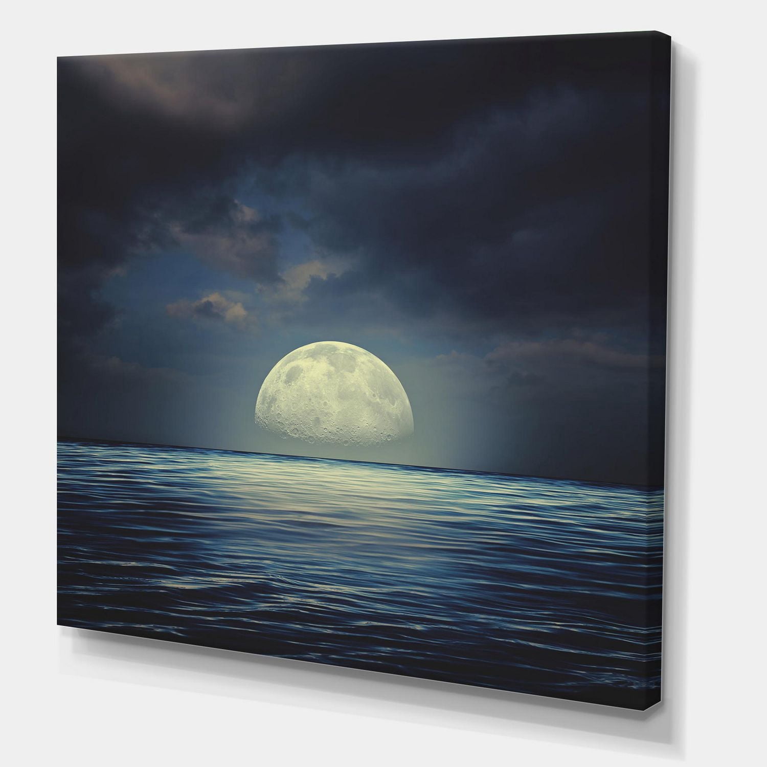 Designart Super Lune sur la mer II Art mural sur toile