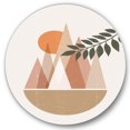 thumbnail image 2 of Designart - Abstrait Soleil et Lune dans les Montagnes II - Moderne Cercle en Métal Art Mural, 2 of 5