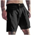 thumbnail image 1 of Men's Linen Shorts Classic Slim - Elastic Waist Summer Beach Pants, 7 Inch Inseam, 70% Rayon 30% Linen, 1 of 6