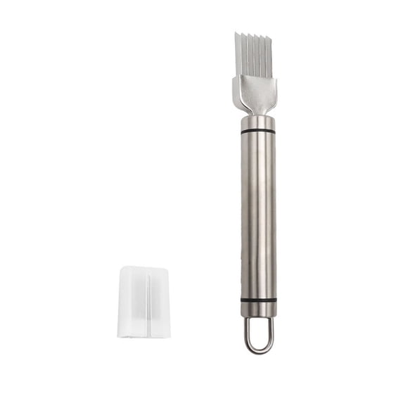 Onion Cutter 1Pcs Stainless Steel Scallion Cutter Shredder Knife with 6 Blades and Protective Cover for Effortless Vegetable Slicing and Garnish Prep JASKFLY