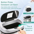 thumbnail image 3 of FDW 13 Gallon (50L) Automatic Sensor Garbage Can, Touchless Kitchen Trash Bin with Lid for Kitchen, Office & Bedroom Use, Stainless Steel, Silver, 3 of 5